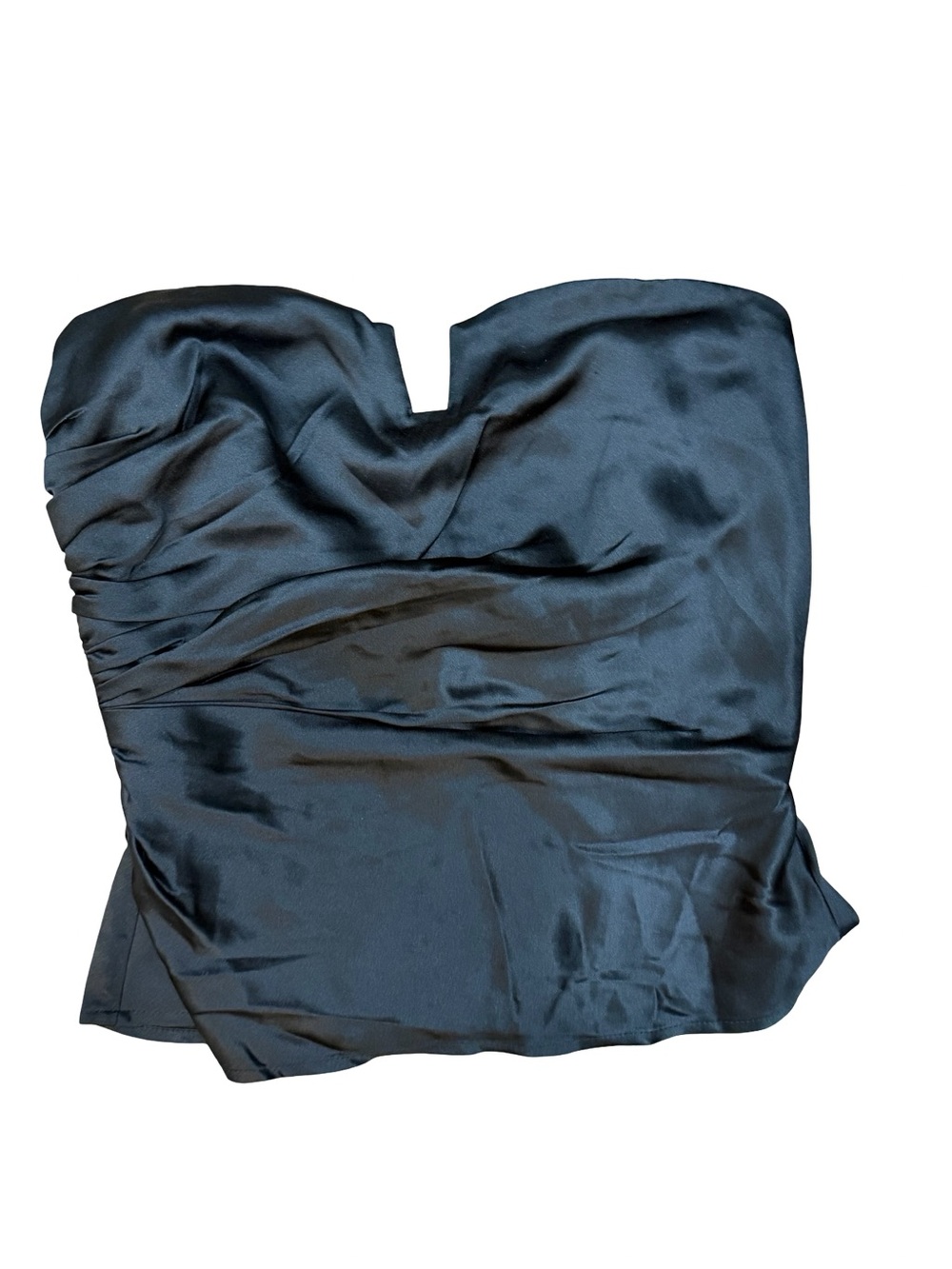 š¤ NWT Reformation Madelyn Silk Top Black Size 6 100% Silk Smocked Back - Picture 5 of 11
